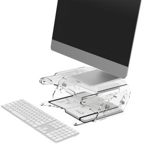 Addit monitor riser - adjustable 570, clear acrylic