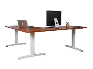 Equip ERGO L Shaped Electric Sit-Stand Desk Frame, Triple Motor, White