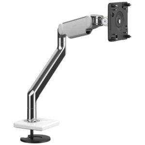 Humanscale M.21 Monitor Arm - Bolt Thru Mount - Aluminium with white trim