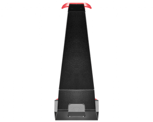 MSI HS01 Gaming Headset Stand 'Black with Red, Solid Metal Design, non slip base, Cable Organiser, Supports most headsets, Mobile holder'