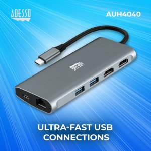 Adesso 9-IN-1 USB-C MULTI-PORT DOCKING STATION interface cards/adapter