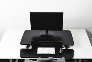 BakkerElkhuizen Adjustable Sit-Stand Desk Riser 2 Black