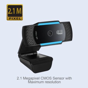 Adesso CyberTrack H5 webcam 2.1 MP 1920 x 1080 pixels USB 2.0 Black, Blue