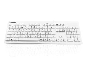 Ceratech AQUA keyboard USB QZERTY UK English White