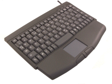 An Accuratus product. Accuratus 540 Black USB mini keyboard with integrated touchpad. Full function 105 key layout with palmrest. Keyboard seel available seperately - VIZ-540-SEEL. Supplied by Hypertec