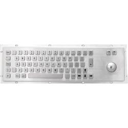 (Built to order – NCNR terms) An Ceratech product IP65 rated USB hole mounted steel keyboard with integrated 38mm mechanical trackball. Supplied by Hypertec