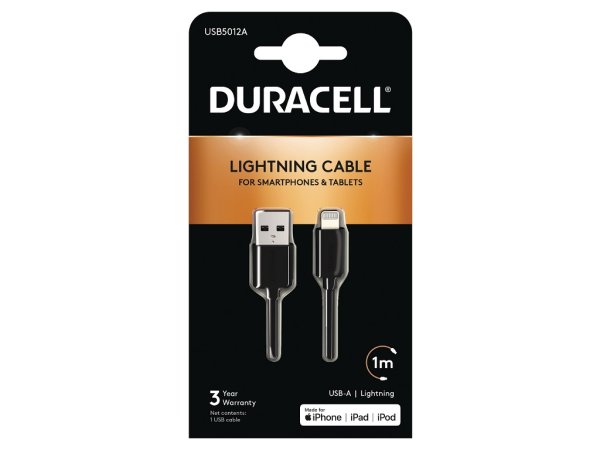 Duracell Sync/Charge Cable 1 Metre Black