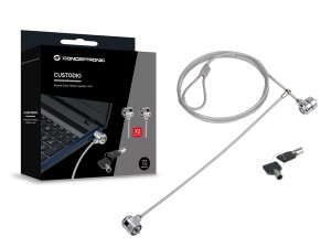 Conceptronic Keyed Dual Head Laptop Lock, 1.5m