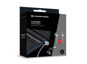 Conceptronic Keyed Dual Head Laptop Lock, 1.5m