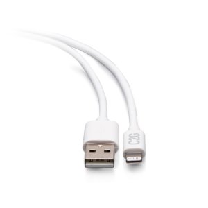 C2G 10ft (3m) USB-A Male to Lightning Male Sync and Charging Cable - White