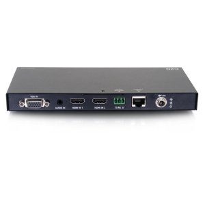 C2G Dual 4K HDMI® HDBaseT + VGA, 3.5mm, and RS232 over Cat Switching Extender Box Transmitter to Ultra-Slim Box Receiver - 4K 60Hz