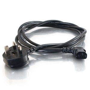 C2G 0.5m 18 AWG UK 90° Power Cord (IEC320C13R to BS 1363)