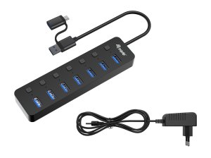 Equip 7-Port USB 3.2 Gen 1 Hub with Power Adapter