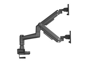 Equip 17"-35" Heavy-Duty Dual Monitor Desk Mount Bracket, Black