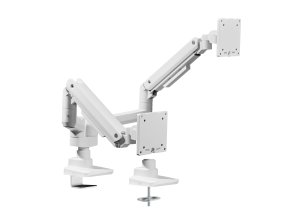 Equip 17″-35″ Heavy-Duty Dual Monitor Desk Mount Bracket, White