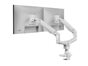 Equip 17"-35" Heavy-Duty Dual Monitor Desk Mount Bracket, White