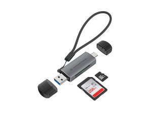 Conceptronic BIAN05G 2-in-1 USB 3.0 Dual Plug Card Reader, SD/MicroSD 3.0, UHS-I