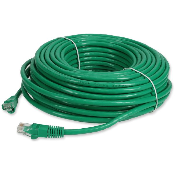 100ft RJ-45 (Male) to RJ-45 (Male) Straight Green Cat6 UTP PVC TAA Compliant Copper Patch Cable