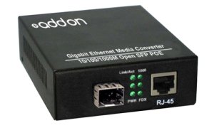 AddOn Networks ADD-GMC-SFP-POE network media converter 1000 Mbit/s Black