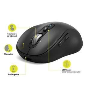 Port Connect Rechargeable Expert 6 button Bluetooth Mouse.