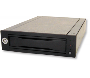 CRU DX115DC 6G Carrier Only; Accepts SAS/SATA drives; up to 6.0 Gbps; Black; 1TB drive pre-installed & formatted EXT3