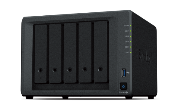 Synology DiskStation DS1522+ NAS/storage server Tower AMD Embedded R-Series SoC R1600 8 GB DDR4 DiskStation Manager Black