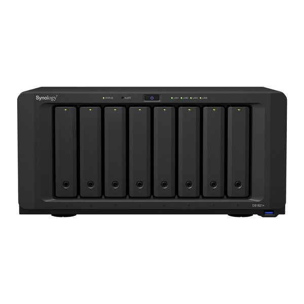 Synology DiskStation DS1821+ NAS Desktop Ryzen Embedded V1500B 4 GB DDR4 16 TB HDD DiskStation Manager Black