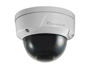 LevelOne GEMINI Fixed Dome IP Network Camera, H.265, 5-Megapixel, 802.3af PoE, Vandalproof, IR LEDs, two-way audio, Indoor/Outdoor