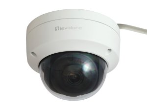 LevelOne GEMINI Fixed Dome IP Network Camera, 6-Megapixel, H.265, 802.3af PoE, IR LEDs, Indoor/Outdoor