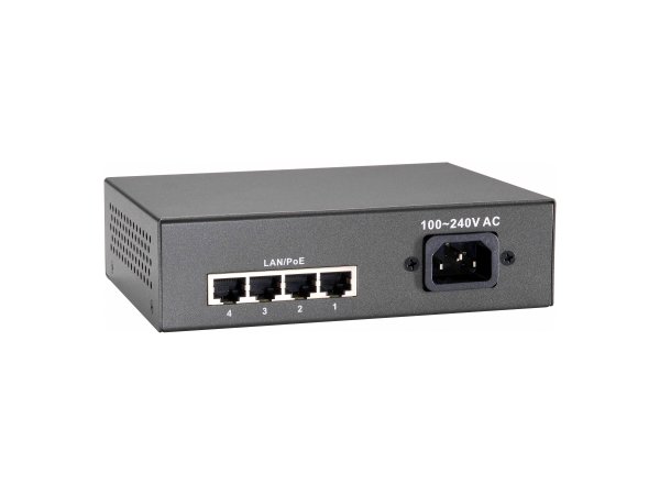 LevelOne 5-Port Fast Ethernet PoE Switch, 802.3at/af PoE, 4 PoE Outputs, 90W