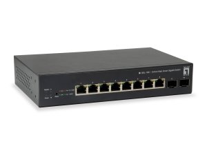 LevelOne 10-Port Web Smart Gigabit PoE Switch, 8 PoE Outputs, 2 x Gigabit SFP, 70W