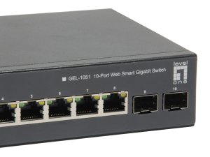 LevelOne 10-Port Web Smart Gigabit PoE Switch, 8 PoE Outputs, 2 x Gigabit SFP, 70W