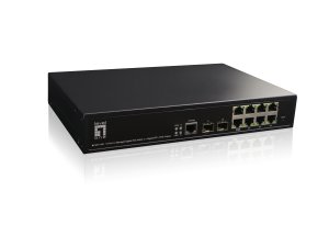 LevelOne KILBY 10-Port L2 Managed Gigabit PoE Switch, 2 x SFP, 802.3at/af PoE, 125W, 8 PoE Outputs