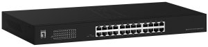 LevelOne Switch 24x GE GEU-2431 19\″ Rack Mount Kit Unmanaged Gigabit Ethernet (10/100/1000) 1U Black