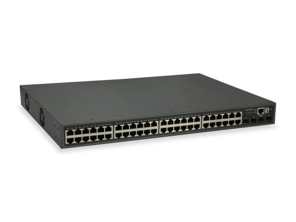 LevelOne 52-Port L3 Lite Managed Gigabit PoE Switch, 4 x 10GbE SFP+, 48 PoE Outputs, 400W PoE Power Budget