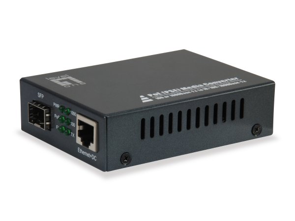 LevelOne RJ45 to SFP Gigabit Media Converter, PoE PSE