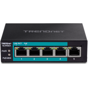 Trendnet TE-FP051 network switch Unmanaged Fast Ethernet (10/100) Power over Ethernet (PoE) Black