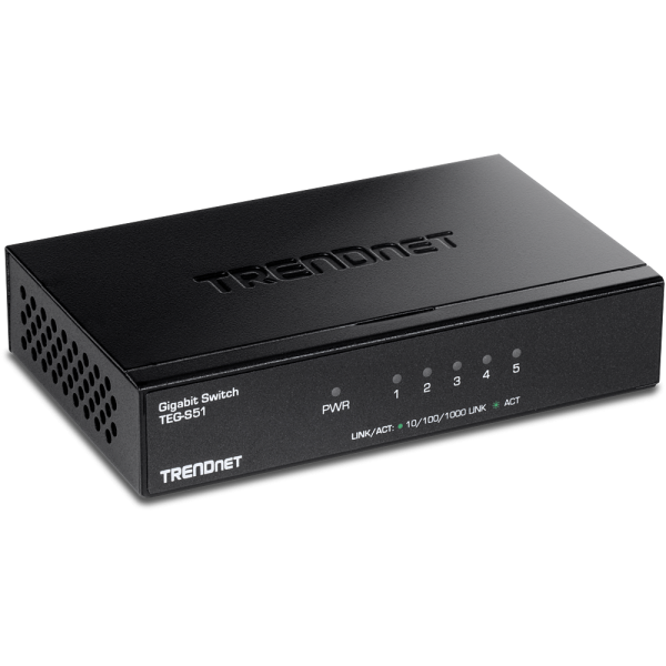 Trendnet TEG-S51 network switch Unmanaged Gigabit Ethernet (10/100/1000) Black