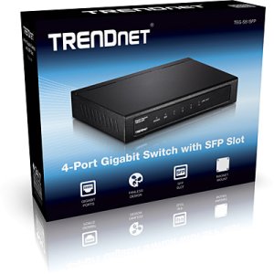 Trendnet TEG-S51SFP network switch Unmanaged Gigabit Ethernet (10/100/1000) Black