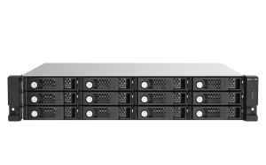 QNAP TL-R1220SEP-RP 120TB (Seagate Exos) 12-bay 2U rackmount SAS 12Gbps JBOD expansion enclosure with SAS expander; 2.5:/3.5 SAS 12Gbps & SAS/SATA 6Gbps drives; 4 x SFF-8644 Mini-SAS HD ports; redundant PSU HDD/SSD enclosure Black, Grey 2.5/3.5"