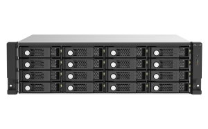 QNAP TL-R1620SEP-RP 128TB (Seagate Exos) 16-bay 3U rackmount SAS 12Gbps JBOD expansion enclosure with SAS expander; 2.5/3.5 SAS 12Gbps & SAS/SATA 6Gbps drives; 4 x SFF-8644 Mini-SAS HD ports; redundant PSU HDD/SSD enclosure Black, Grey 2.5/3.5"