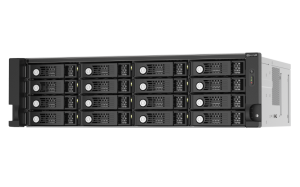 QNAP TL-R1620SEP-RP 128TB (Seagate Exos) 16-bay 3U rackmount SAS 12Gbps JBOD expansion enclosure with SAS expander; 2.5/3.5 SAS 12Gbps & SAS/SATA 6Gbps drives; 4 x SFF-8644 Mini-SAS HD ports; redundant PSU HDD/SSD enclosure Black, Grey 2.5/3.5"