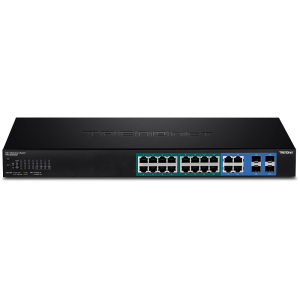 Trendnet TPE-1620WSF network switch Managed L2/L3 Gigabit Ethernet (10/100/1000) Power over Ethernet (PoE) 1U Black