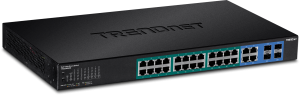 Trendnet TPE-5028WS network switch Managed Gigabit Ethernet (10/100/1000) Power over Ethernet (PoE) 1U Black