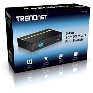 Trendnet TPE-S50 network switch Unmanaged L2 Fast Ethernet (10/100) Power over Ethernet (PoE) Black