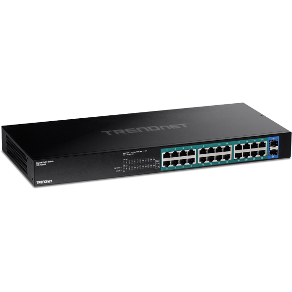 Trendnet TPE-TG262 network switch Unmanaged L2 Gigabit Ethernet (10/100/1000) Power over Ethernet (PoE) 1U Black