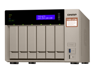 QNAP TVS-673e NAS Tower AMD Embedded R-Series SoC RX-421BD 4 GB DDR4 60 TB HDD QNAP Turbo System Black, Bronze