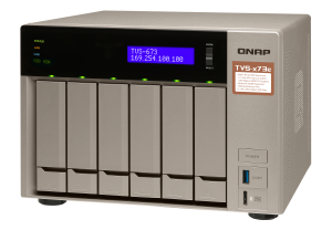 QNAP TVS-673E-4G NAS Tower AMD Embedded R-Series SoC RX-421BD 4 GB DDR4 24 TB HDD QNAP Turbo System Gold