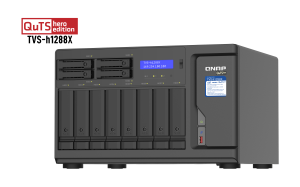 QNAP TVS-h1288X NAS Tower Intel® Xeon® W-1250 16 GB DDR4 160 TB HDD QuTS hero Black