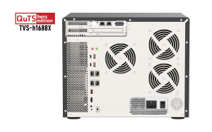 QNAP TVS-h1688X-W1250-32G 48TB (WD RED PRO) 16-Bay TurboNAS (12 x 3.5 HDD + 4 x 2.5 SSD); SATA 6G; Intel Xeon W-1250 6 cores 12 threads 3.3 GHz (boost up to 4.7 GHz); 32GB DDR4 ECC RAM (max. 128GB); 4 x 2.5GbE; 2 x 10GBASE-T 10GbE; 2 x M.2 22110/2280 NV N